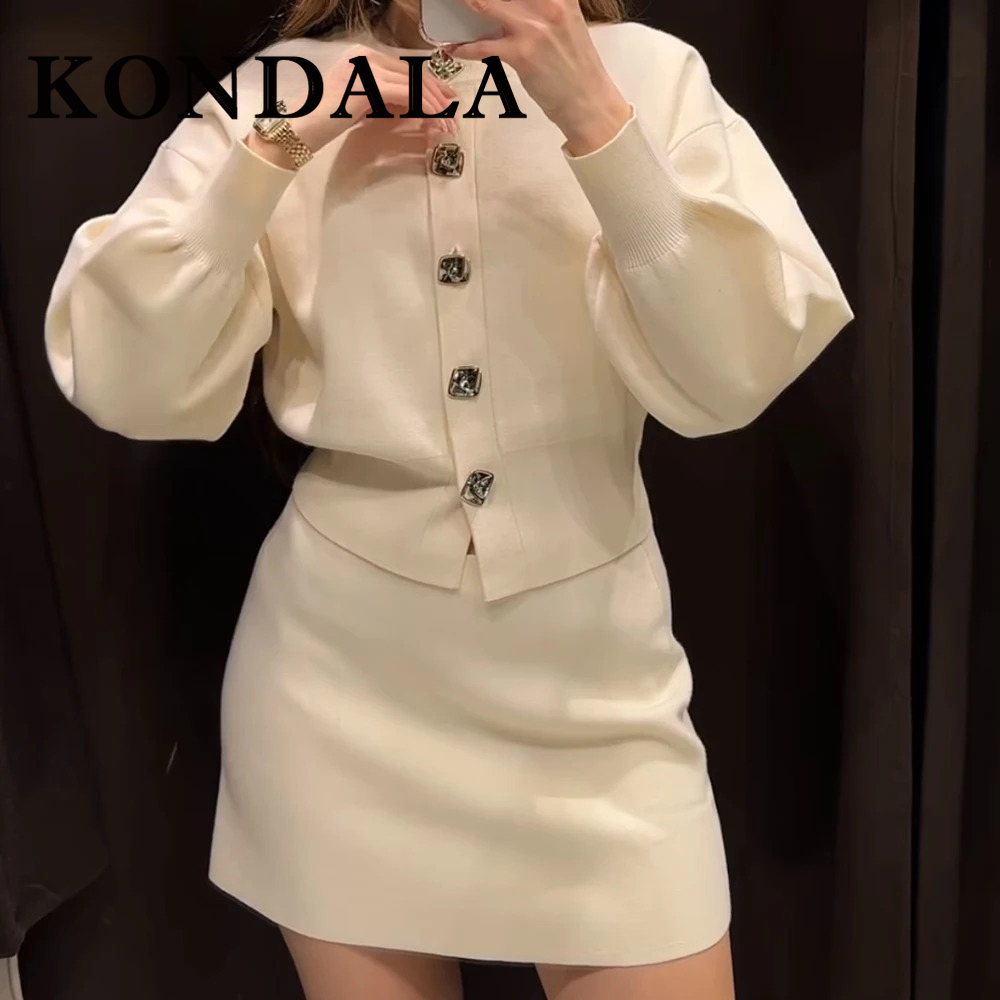Fashion Street Night - KONDALA Şık Lüks Zarif Beyaz Takım