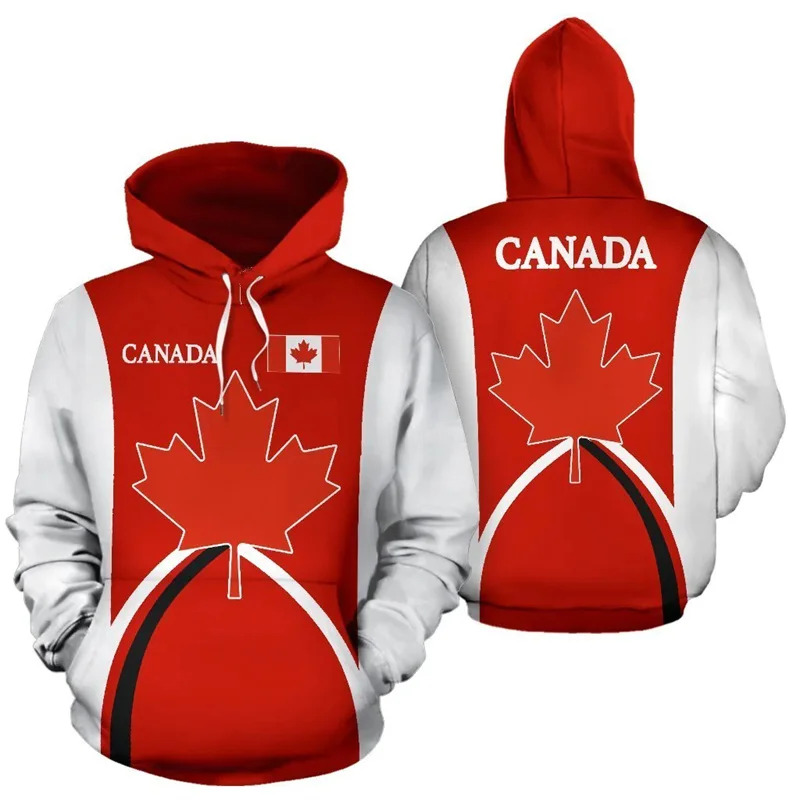 Street Fashion Canada - 1 Parça Özel Resimli Kanada Kapüşonlu