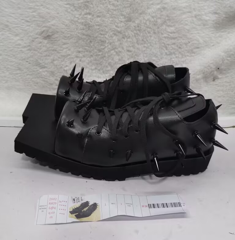 Street Fashion Y2K - Kadın Siyah Deri Hog Toe Botlar