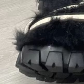 Street Fashion Y2K - Kadın Siyah Tüylü Orta Boy Platform