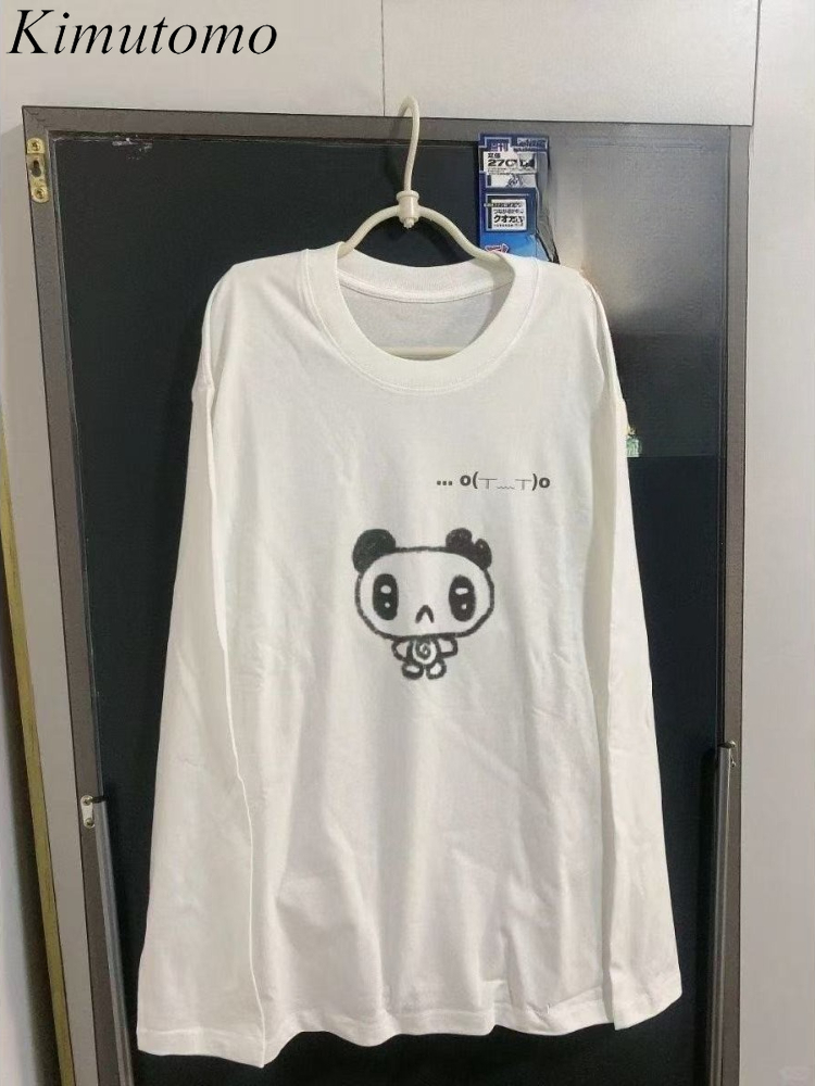 Street Fashion Y2K - Kimutomo T Shirt Kadın Karikatür Baskılı