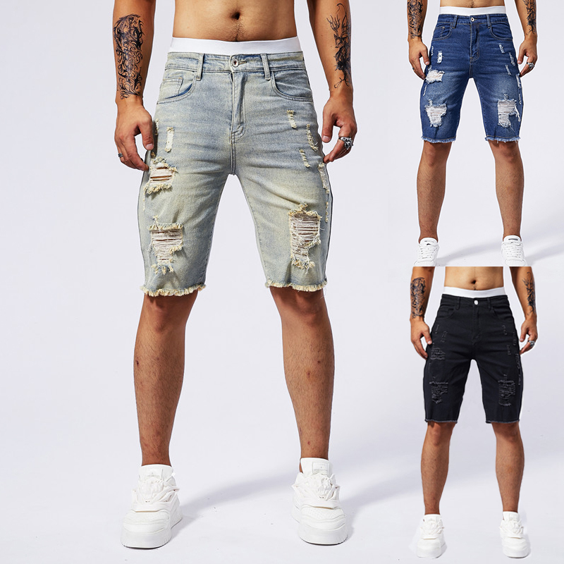 2025 yaz yeni erkek yırtık kot - Street Fashion Men 2025 incelemesi ve fiyatı